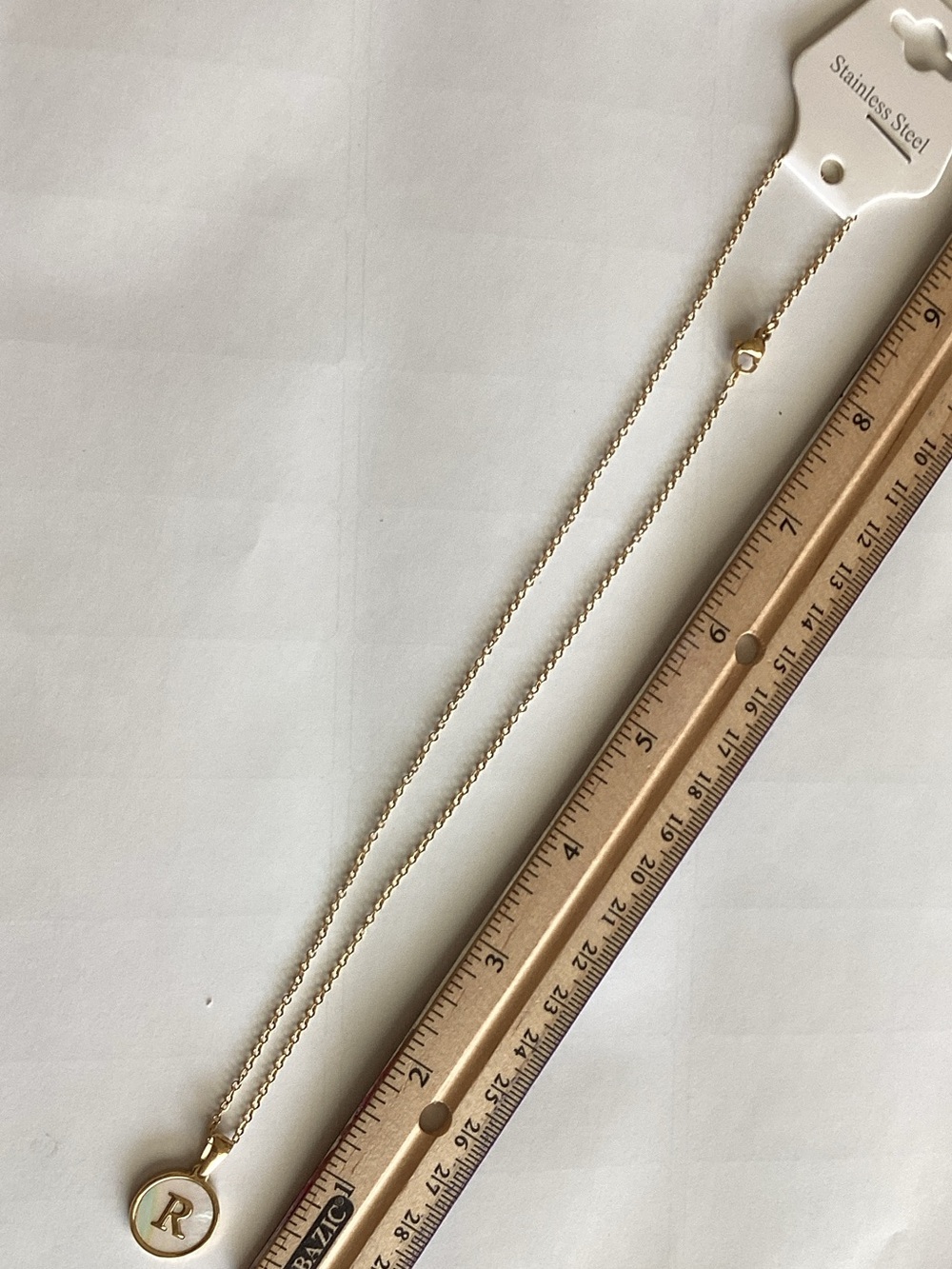 Initial R Pendant Necklace - Gold - Picture 2 of 2